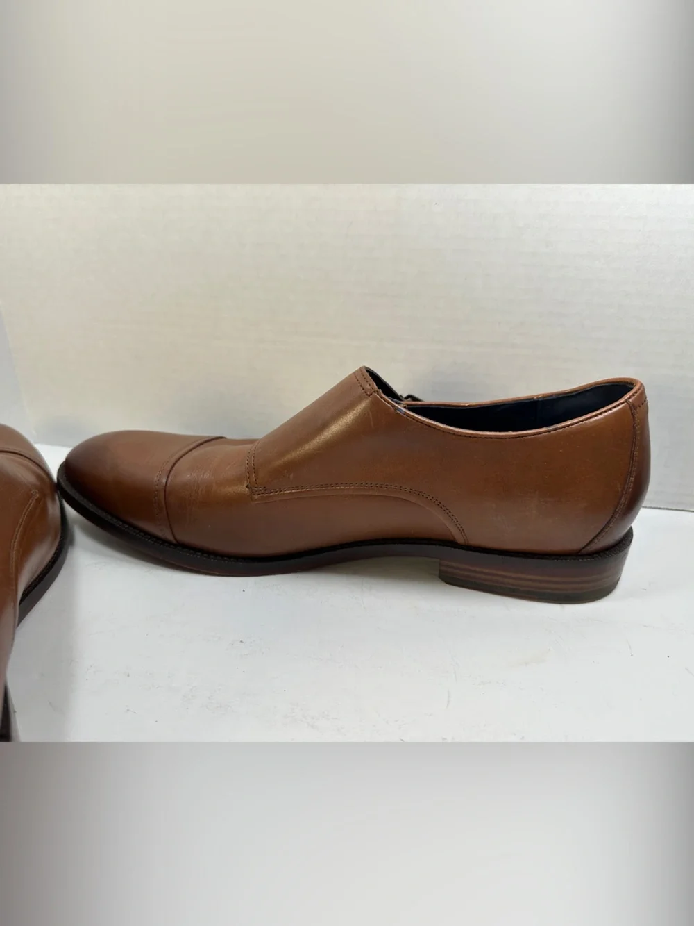 Cole Haan Harrison Grand 2.0 Dress Shoes Size 12 Tan Double Monk Strap Leather